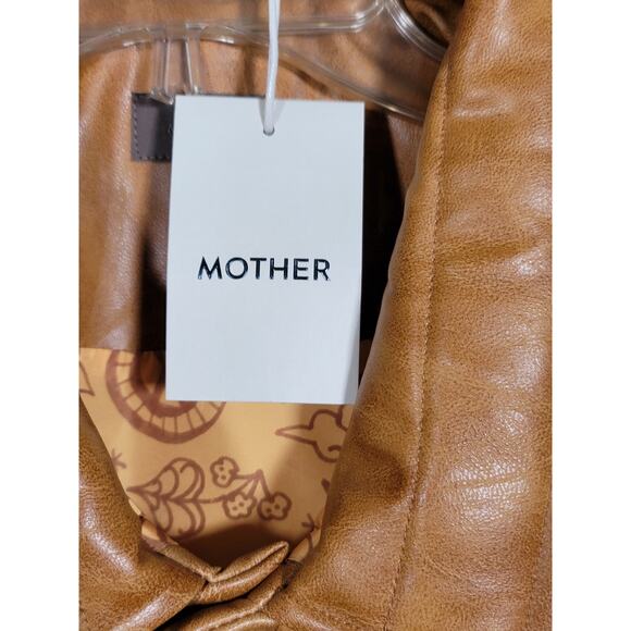 Mother The Huff And Puff Vest Brown Faux Leather Women's Size XL NWT - Picture 7 of 13